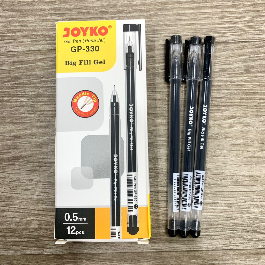 

Pulpen Joyko GP-330 Big Fill Gel 0.5mm Hitam - 1 Lusin 12 Pcs - ABO