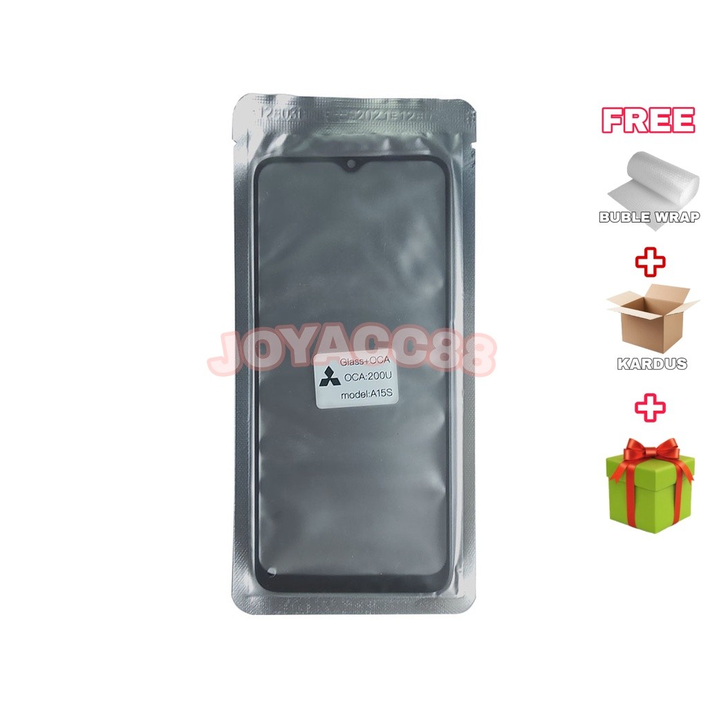 KACA LCD OPPO A15S BLACK PLUS LEM OCA KACA LCD HP