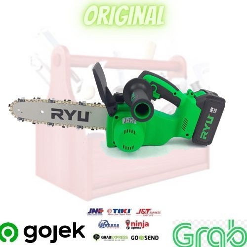 MESIN GERGAJI POHON BATERAI RYU RCCH 10 RCCH10 CORDLESS CHAIN SAW