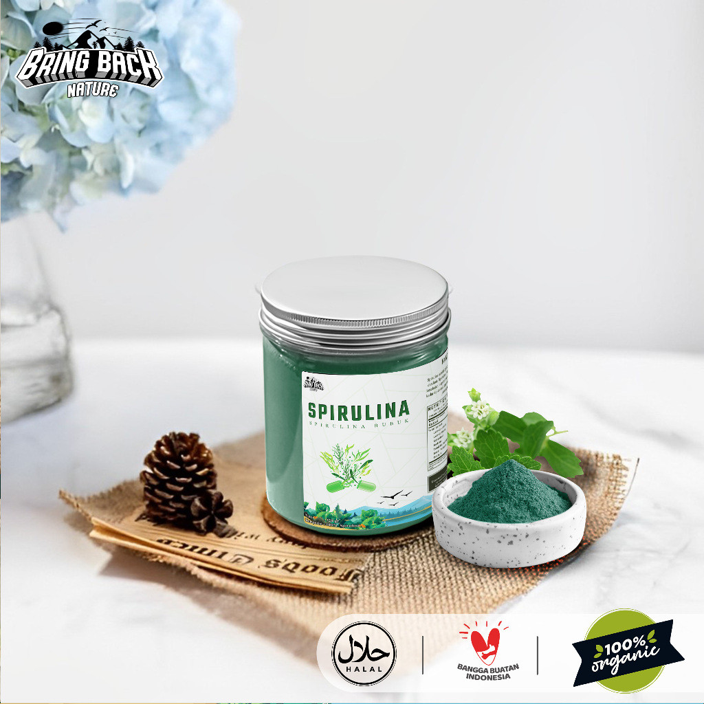 

SPIRULINA POWDER 80gr / MASKER SPIRULINA BUBUK ORGANIK NATURAL 100% ALAMI