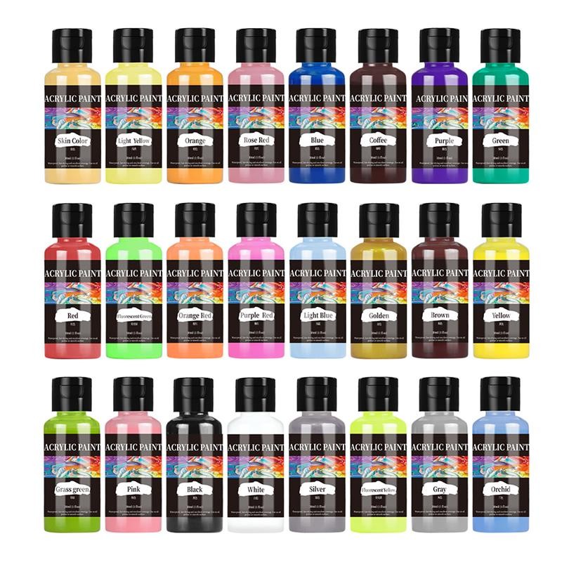 

High-Quality 30 Ml/Bottle Acrylic Paint Colors Dyestuff Paint For Fabric Clothing Painting For Leather DIY Pigment Graffiti