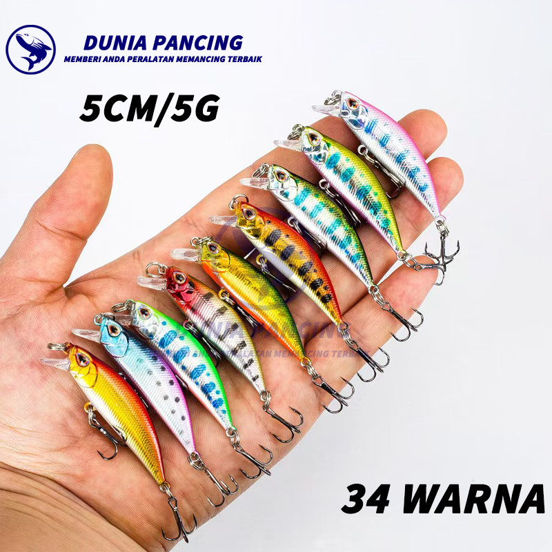 34 Warna 5cm/5g Sinking Minnow Umpan Pancing Casting Ultralight Minnow-DP435