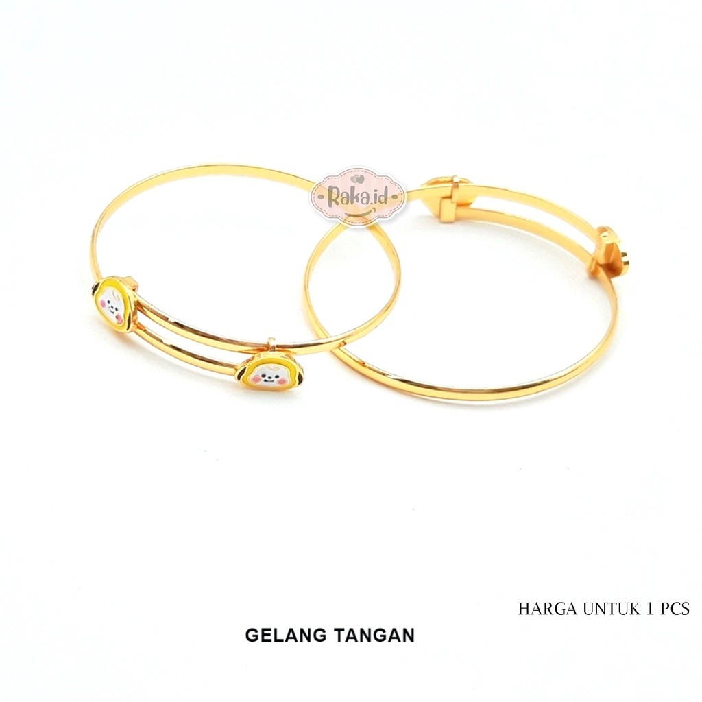 Gelang Tangan Bangle Anak BT21 Chimmy Kerincing Gold Perhiasan Anak Menawan Lapis Emas 18k 832