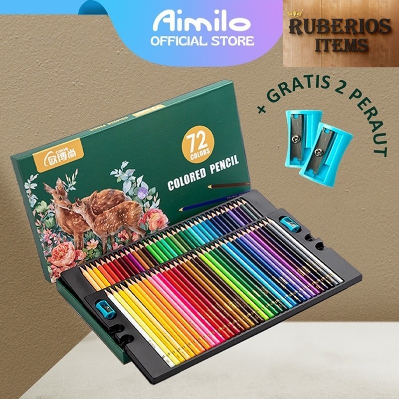 

[READY] Aimilo High Grade Oil Pencil Color Pensil Warna Minyak 48/72/120 Warna