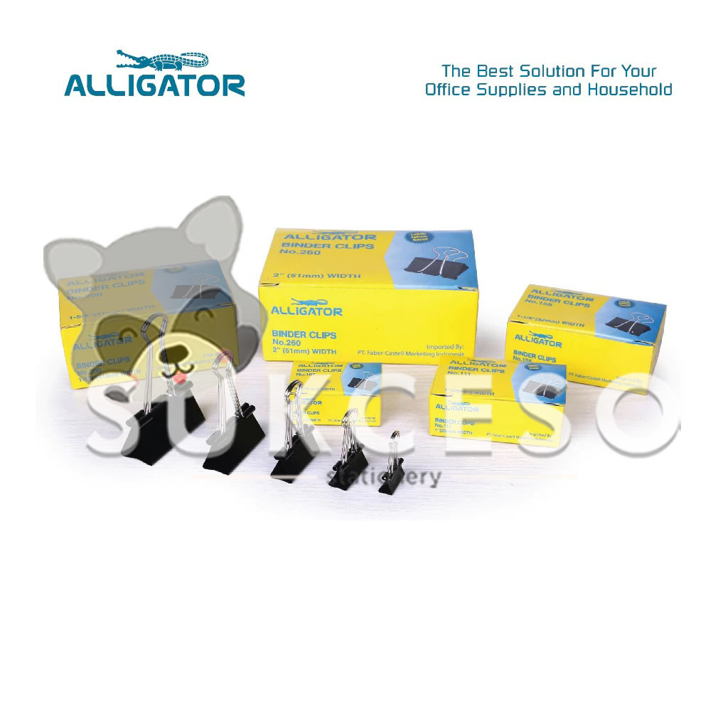 

ALLIGATOR Binder Clip Penjepit Kertas Dokumen Murah Dus Isi 12pcs