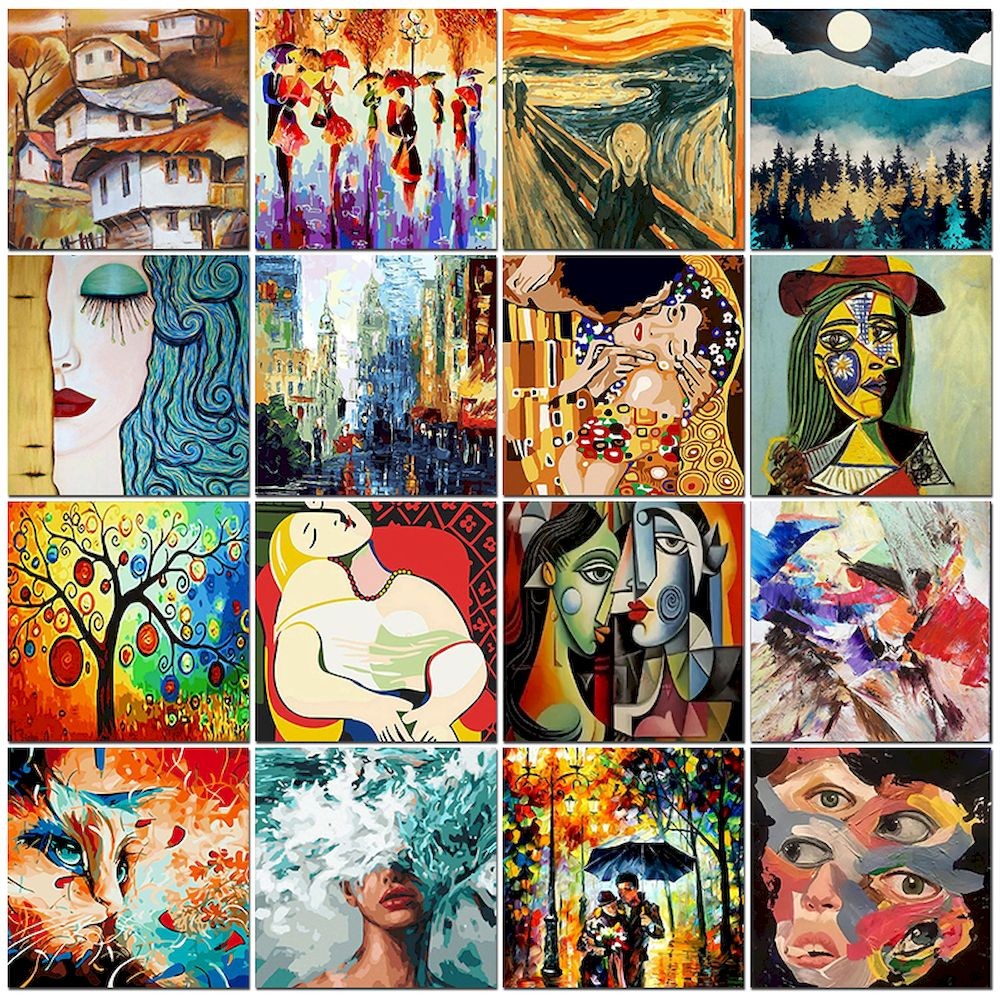 Oil Painting By Numbers Abstract Picasso Figure Painting DIY Paint By Numbers On Canvas Home Decor D