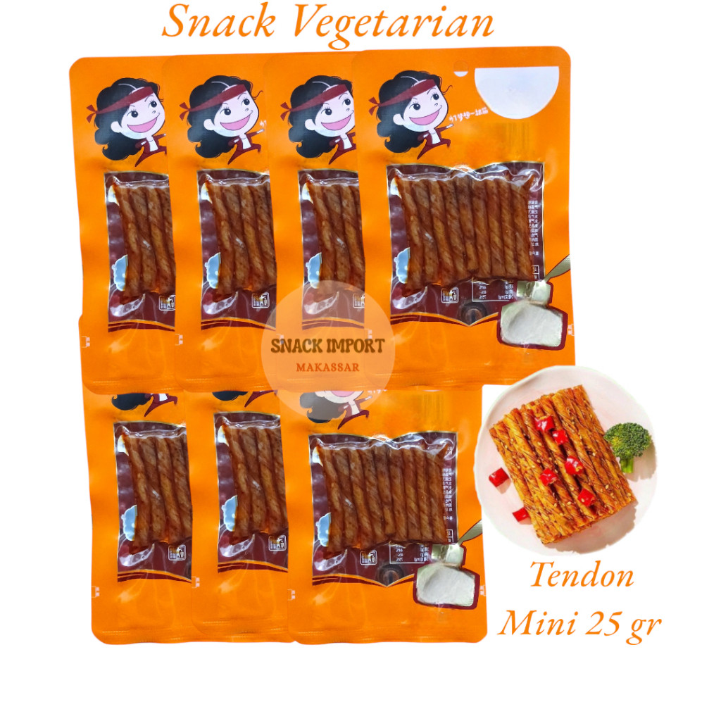 

nack Gluten - Cemilan Vegetarian High Protein Viral - Tendon Spicy 25 gr Cemilan Gurih Pedas Manis Halal