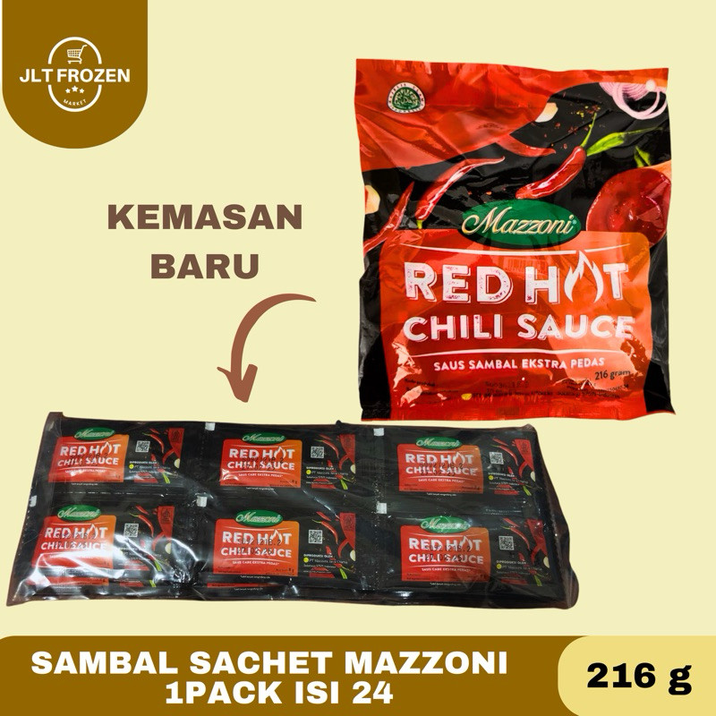 

MAZZONI SAUS SAMBAL SACHET PEDAS RED HOT CHILI - 9gr x 24pc