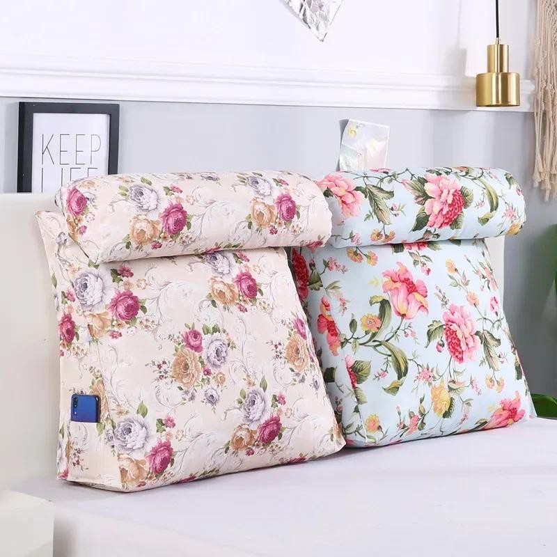 

American Retro Bedside Cushion Triangle Neck Care Reading Pillow Lumbar Support Cushion Sofa Backrest Waist Cushion Throw Pillow