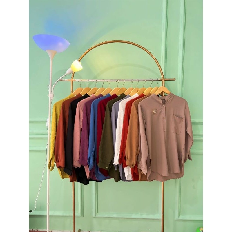 KEMEJA Wanita crinkle airflow/blouse crinkle airflow/kemeja basic wanita