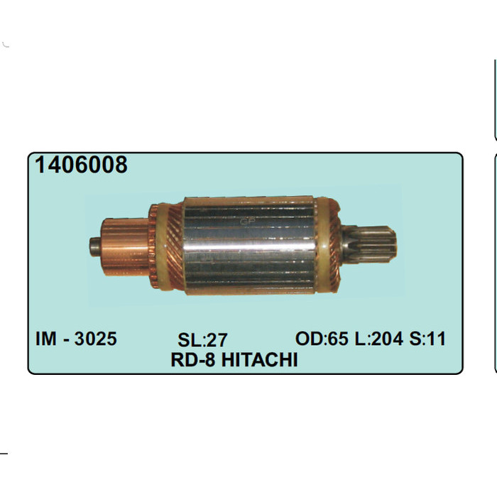 Angker Starter GP RD8 Hitachi P 204MM OD 65MM GIGI 11 1406008 NEW