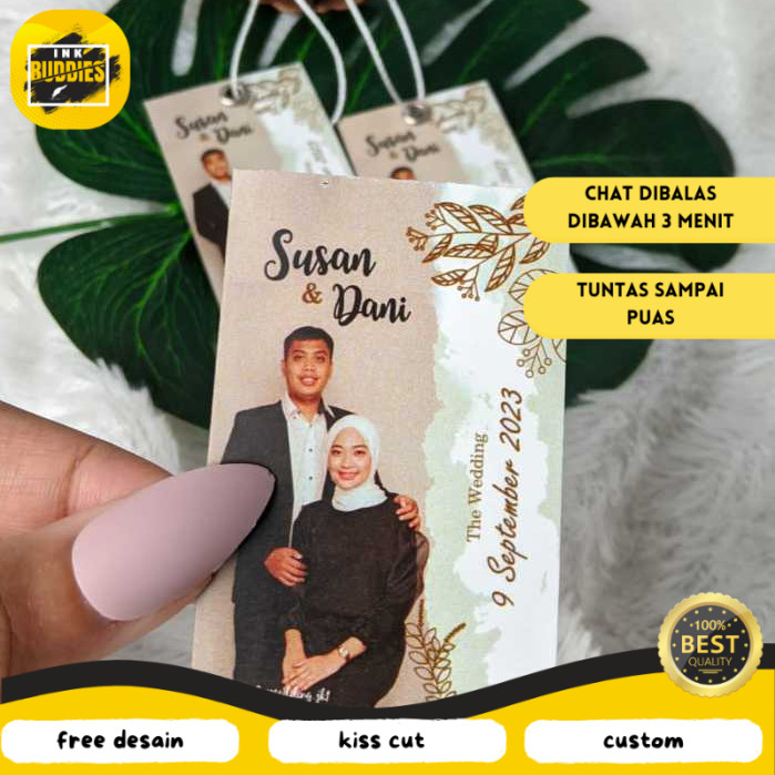 

INB Hangtag Wedding Souvenir Hang Tag Label Custom Pernikahan Ucapan Nikah Free Desain