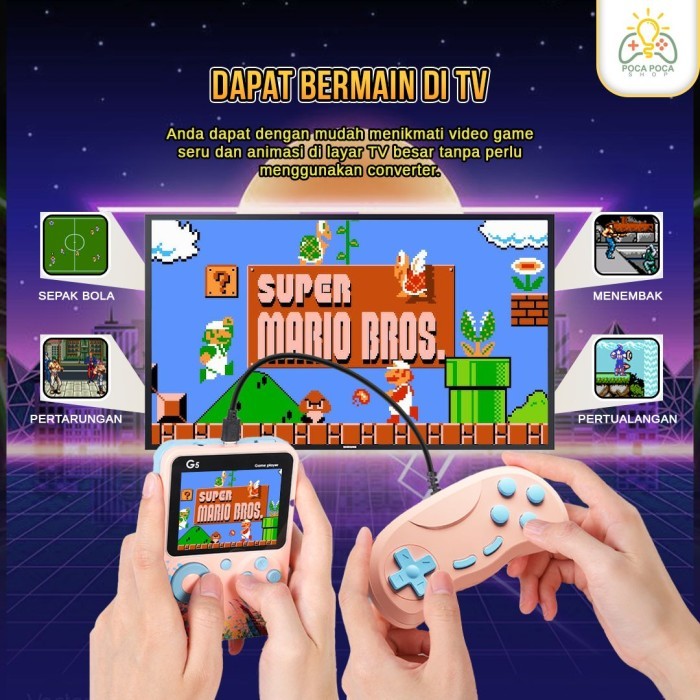 BEST -GAMEBOY PVP GAME G5 2 player - Merah Muda, 1 PLAYER