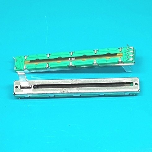 A10K Stereo Slide Potentio 75mm. Potensio Geser 75mm Stereo A10K