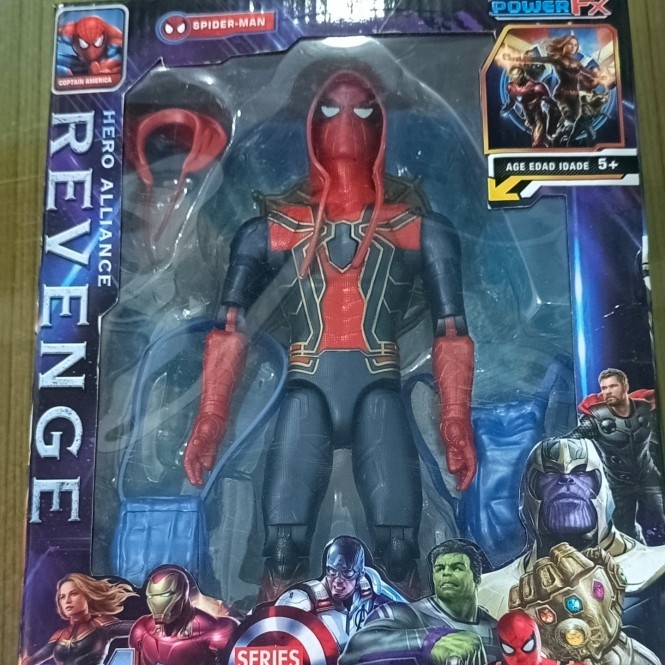 mainan spiderman berlampu iron spider jumbo 25cm