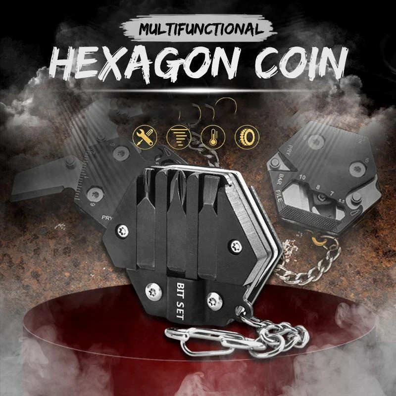 

Gantungan EDC Pisau Obeng Mini Multitool Heaxagonal Keychain