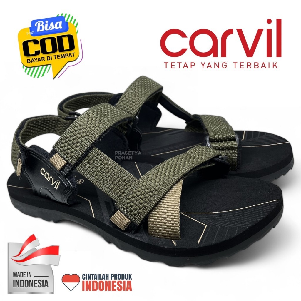 PROMO Sandal Gunung Pria Carvil Original Anti Air - Sendal Gunung Carvil Original