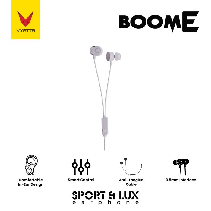 VYATTA BOOM E Earphone / Headset / Handsfree - Ultra Bass - Lavender