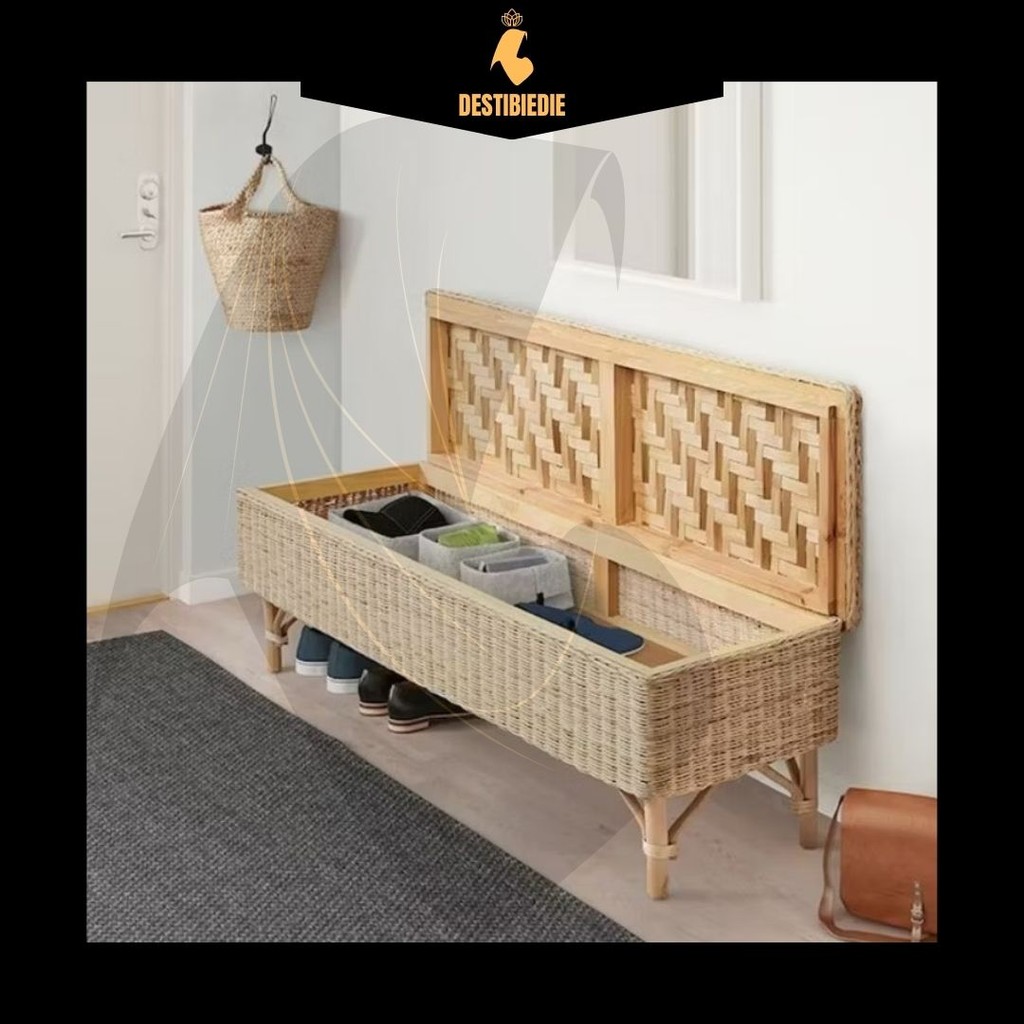 Fitrit Bench - Bench Rotan Dengan Penyimpanan | Destibiedie