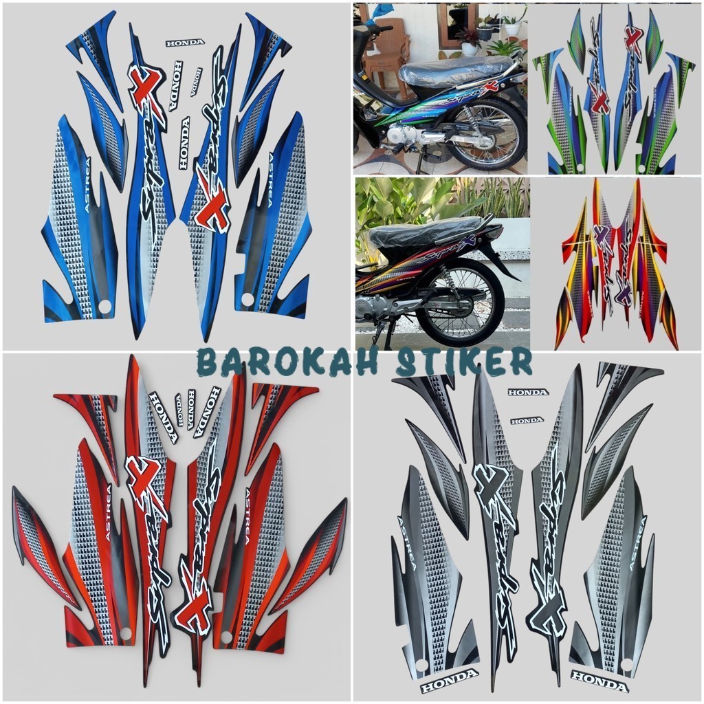 Striping Stiker Honda Supra x 100 2002 2003 hitam FULLSET Supra Lama Old
