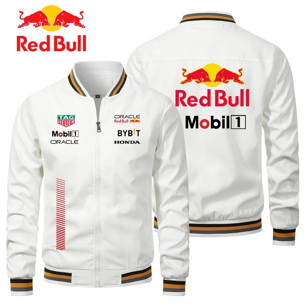 Red Bull Logo 2025 Men's Motorcycle Jacket Blazer Sports Zipper Jacket Red Bull Men's Spring Clothin