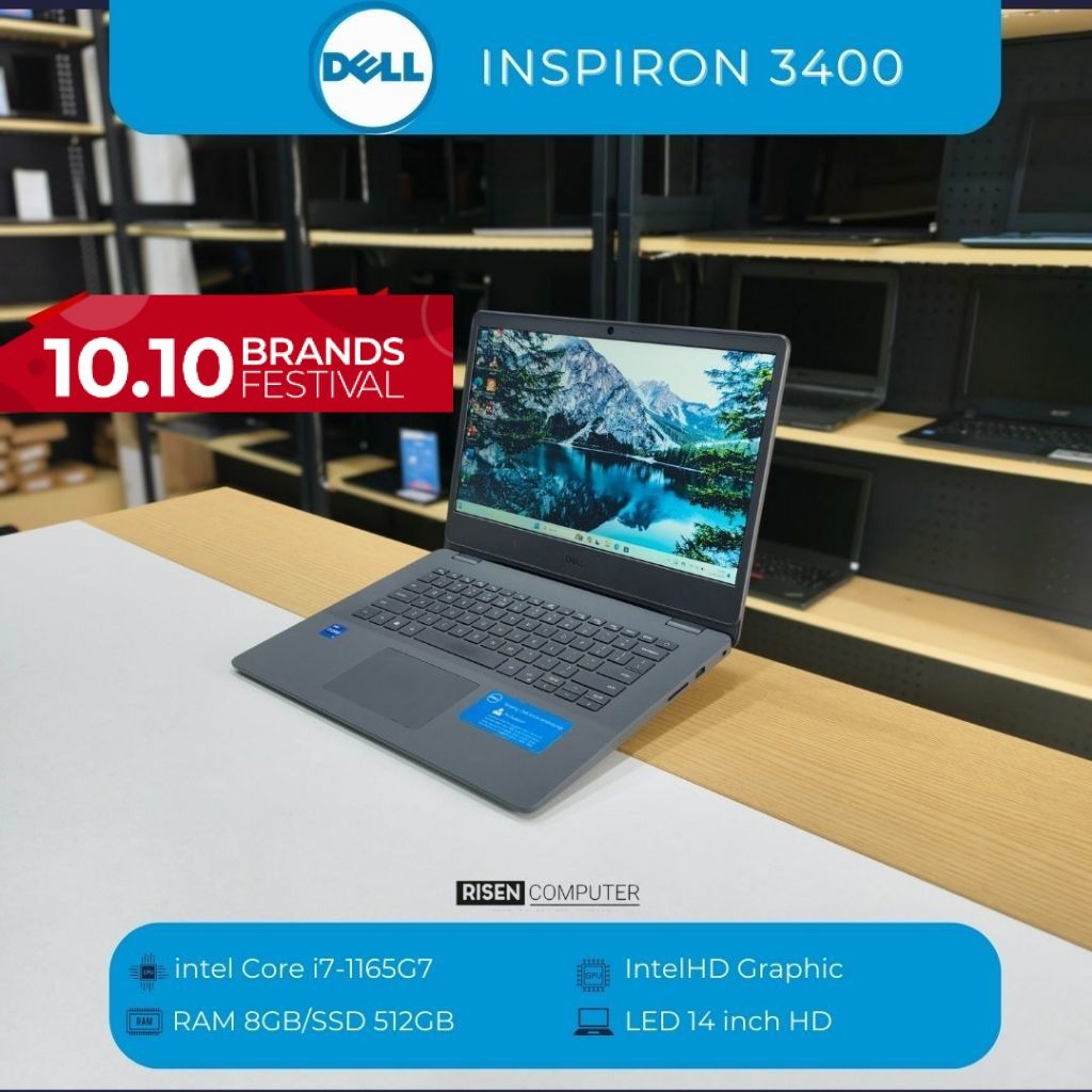Laptop DELL VOSTRO 3400 INTEL CORE I7-1165G7 HD 14inch RAM 8GB SSD 512GB Notebook i7 gen 11 seken be