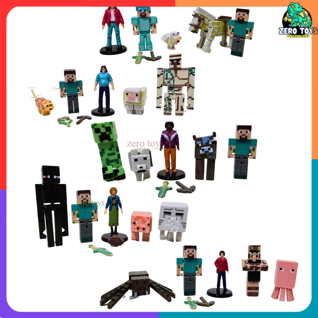 Figure Minecraft. Topper  Kue Ulang Tahun Golem Enderman Denis Koleksi Figur