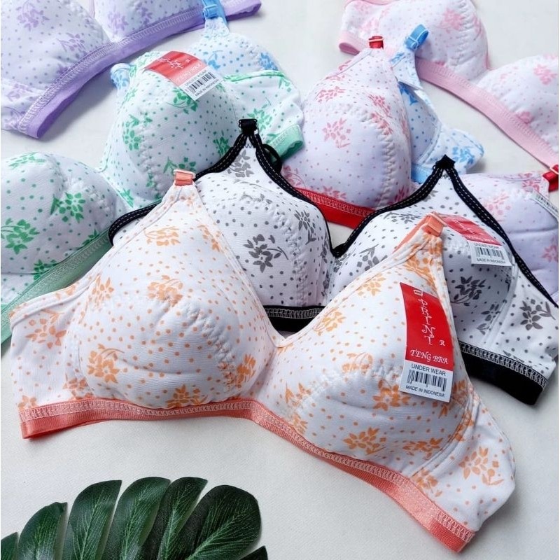 Bra Bh Remaja print Tanpa Kawat Ada Ukuran 32-34-36