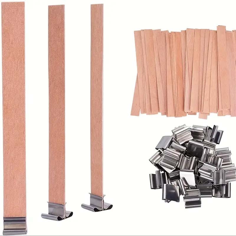 

10pcs Wood Wicks, Wooden Candle Wick, 0.5" X 5.1" for Soy Candle Making, Long Wood Wick
