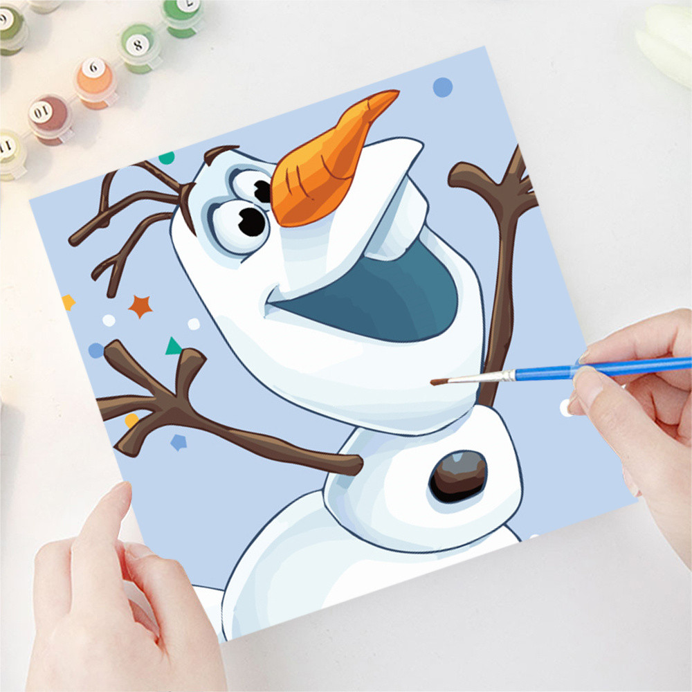 

Disney DIY Hobby Paint By Numbers Olaf Princess Drawing By Numbers Frozen Handpainted Painting Cartoon Children's Room Decor