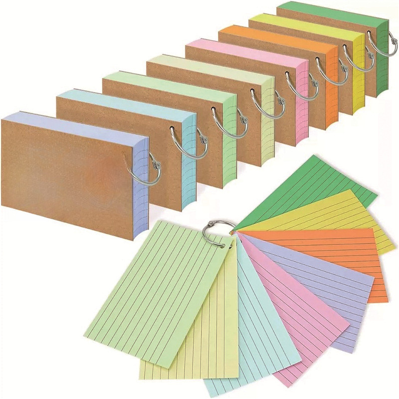 

Binder Horizontal Line Memo Book Loose-Leaf Index Cards Flash Cards Small Revision Cards for Study Office NotePads