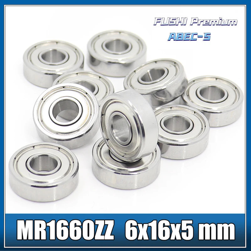 MR1660ZZ Bearing ABEC-5 10 buah 6x16x5mm miniatur Ball Bearings MR1660 R1660 Z ZZ