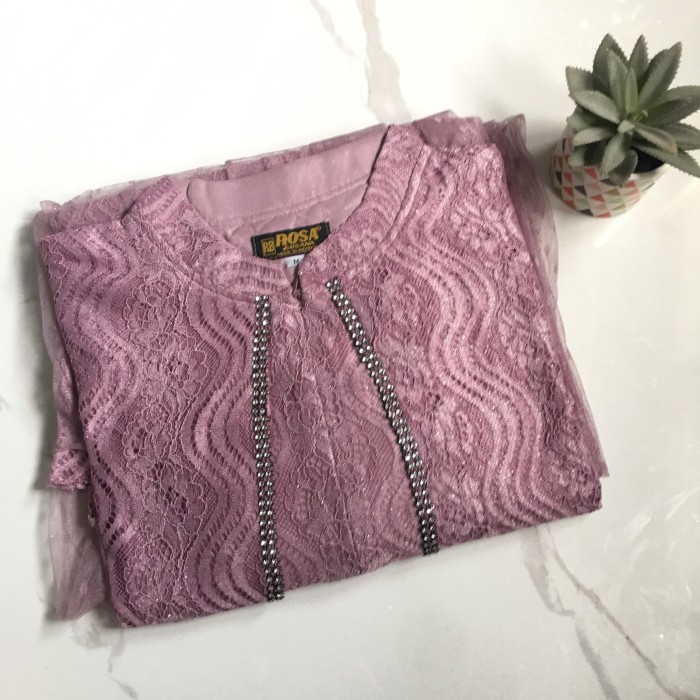 Adiba Dress Series Bahan Full Brokat Malika - Hijau Mint, M