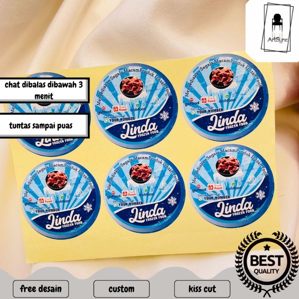 

Syncart 9-15 Sticker Cetak Label Frozen Food Makanan Beku Bulat Chromo Stiker Custom Nama Brand