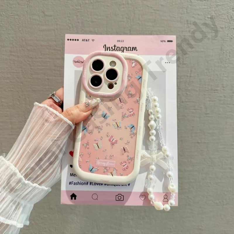 Soft case HP biru – kupu-kupu kecil pink & warna-warni, silikon Untuk Case Vivo Y17S Y15S Y12 Y28 Y1