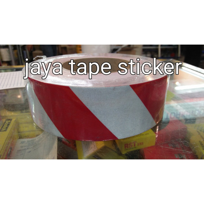 3M scotlet reflective 610 2"-stiker police line-scothlite merah putih