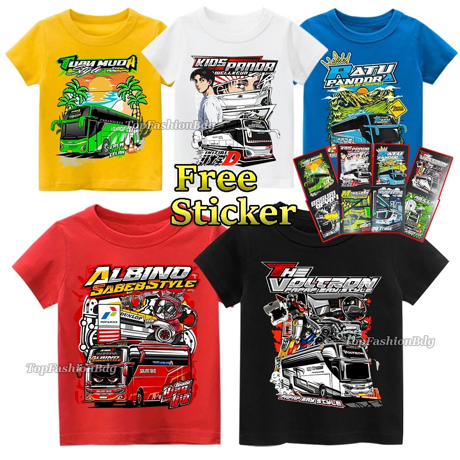 GREEN - Baju Anak Vector Bus Mania Kaos Bus 1-12 Tahun