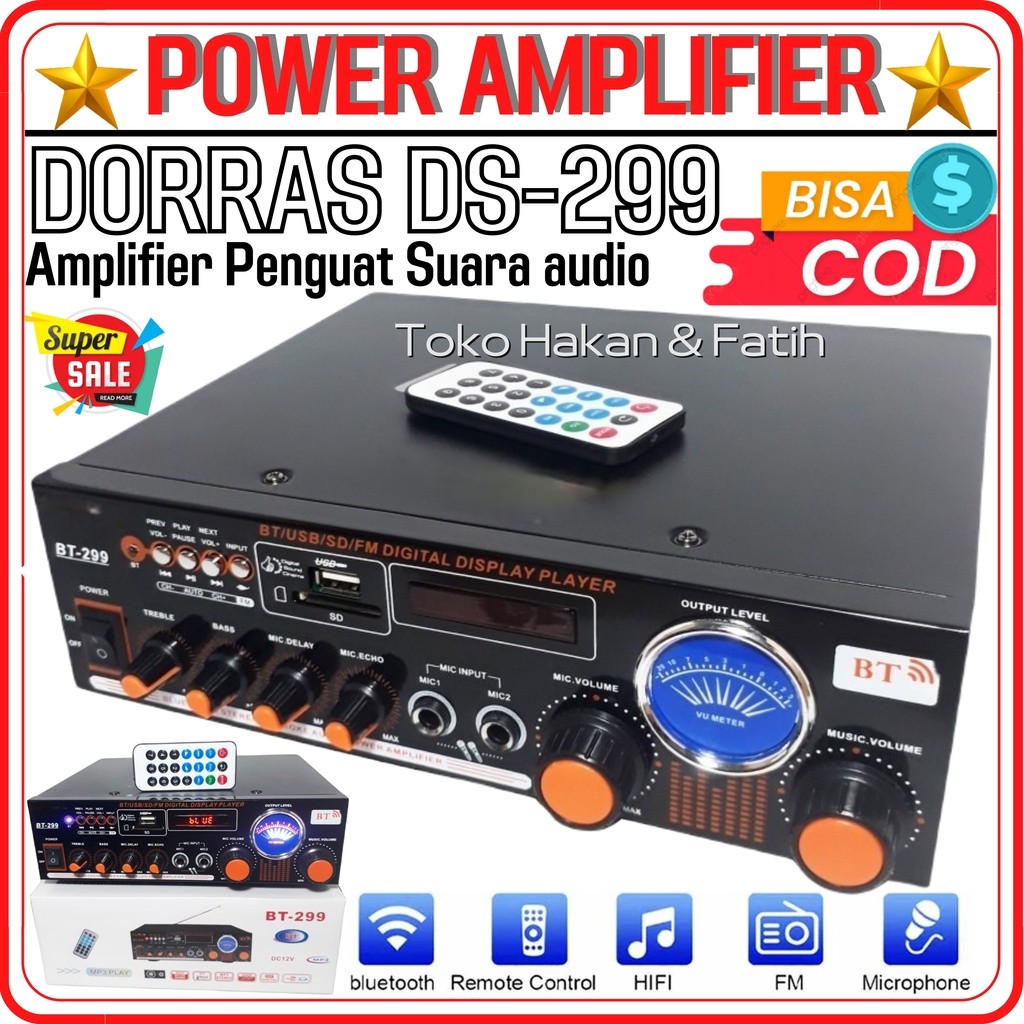 BONUS MIC 2 POWER AMPLIFIER WIRELESS BLUETOOH DORRAS DS 299 - POWER AMPLIFIER BLUETOOTH DORRAS DS-29