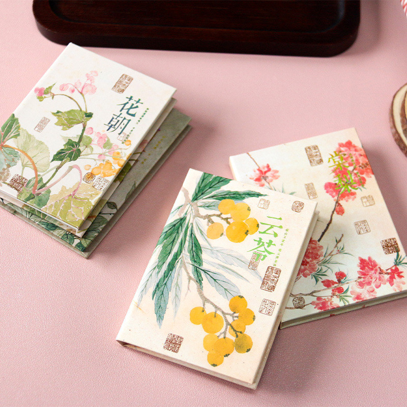 

Pocket Notebook Hard Mini Notebooks Chinese Paintings Blank Inside Journal Diary for Student School Supplies Stationery