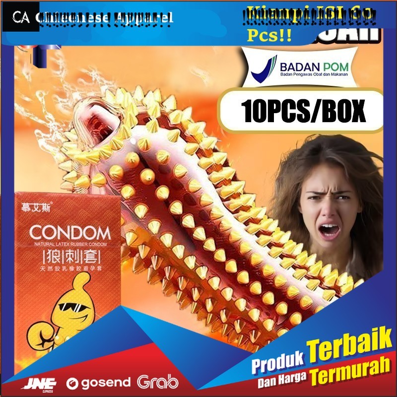 Kondom bergrigi Kondom sutra bergerigi Kondom grigi Alat kontrasepsi 10pc/Box kondom pria sambung ri