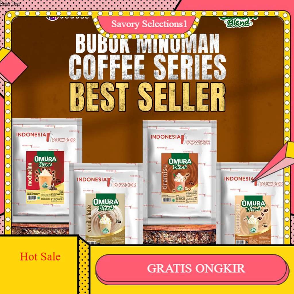 

【SAVORY】 SALE!! [COFFEE SERIES] Bubuk Minuman Premium Rasa Coffee / Kopi Mengandung Gula Dan Krimer Blend Instant Powder Drink Omura Powder 1 KG 500 GR