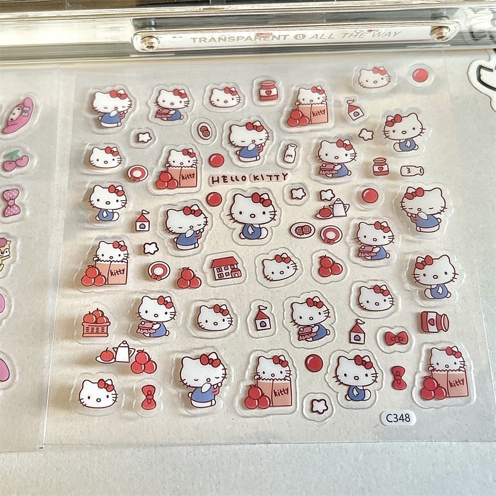 

Cartoon Sanrio PVC sticker for girls, Kuromi, Hello Kitty, children's hand account, Guka sticker, water cup