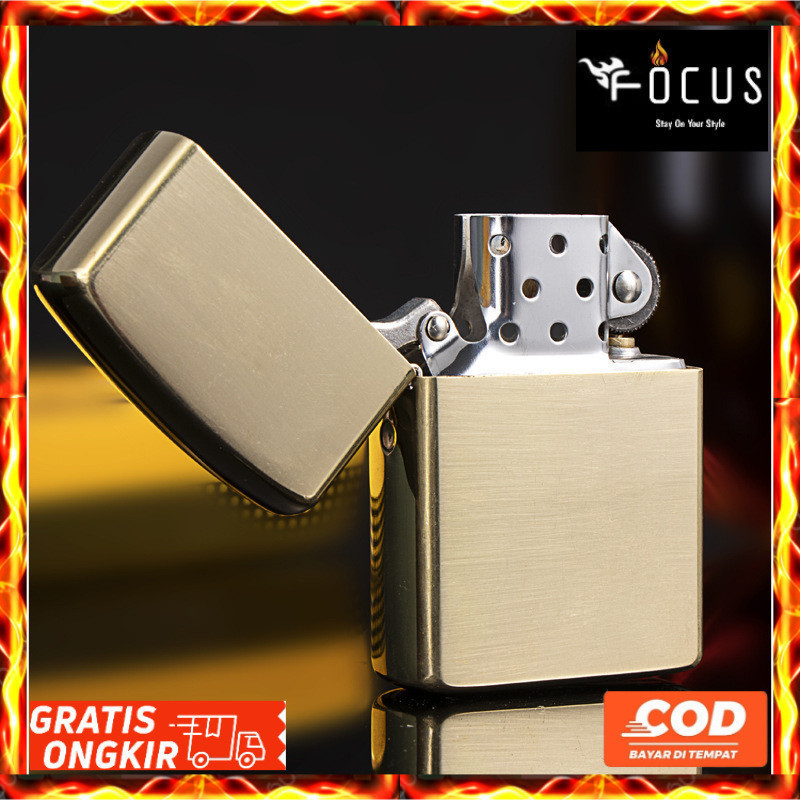 Firetric Korek Api Jipo Minyak Tanah Model Minimalis - Korek api Gipo/Zippo Modern Anti Karat
