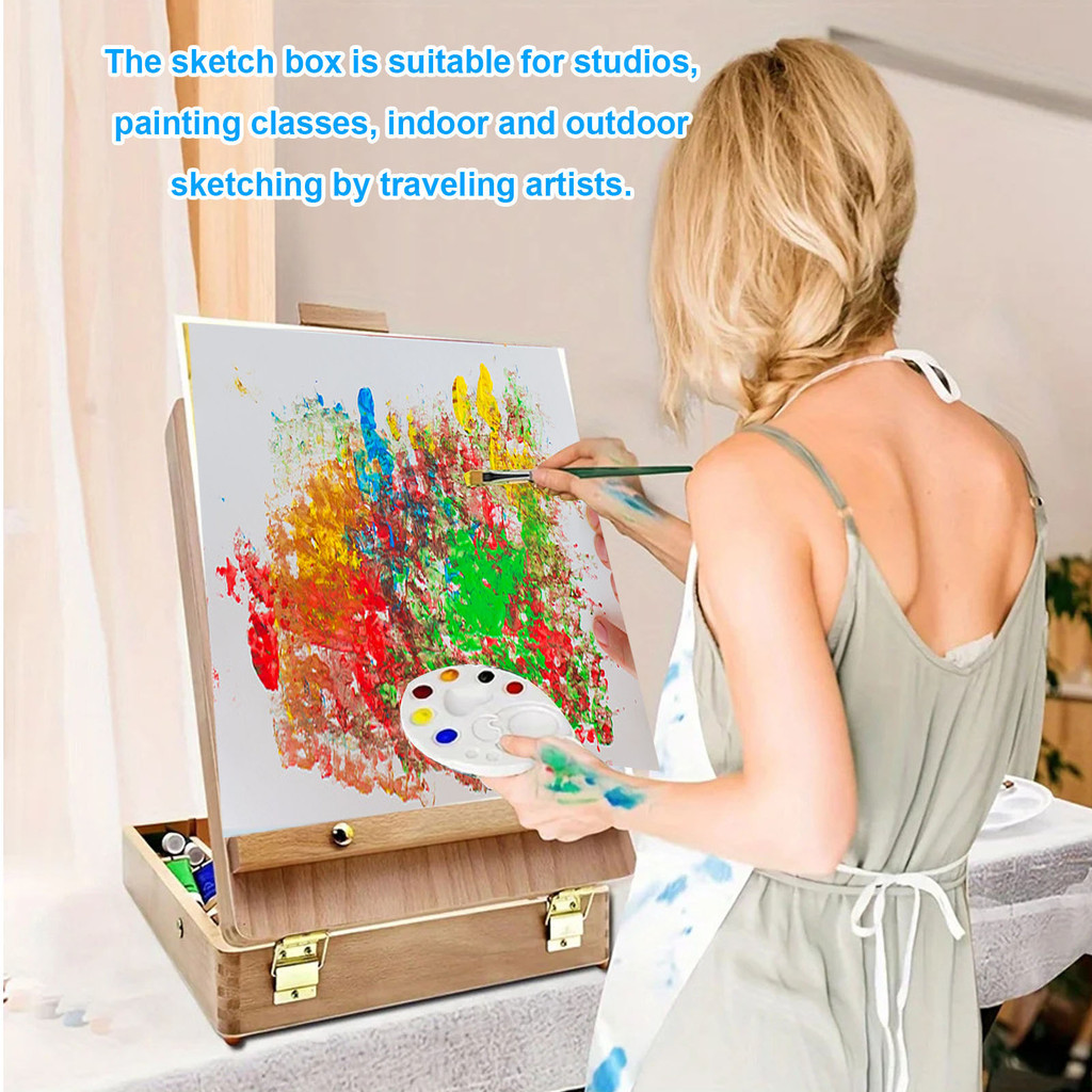 

Desktop Art Easel Desktop Art Easel Wooden Structure Rubber Feet Portable Tabletop Sketchbox Painting Easel for Students Artists