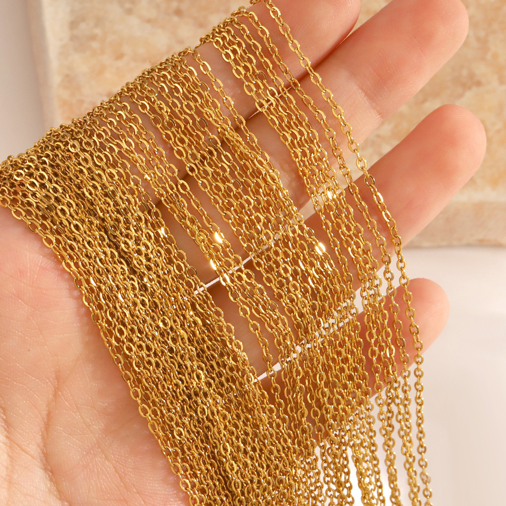 Stainless steel sederhana 04 kalung salib serbaguna rantai tulang selangka DIY rantai wanita