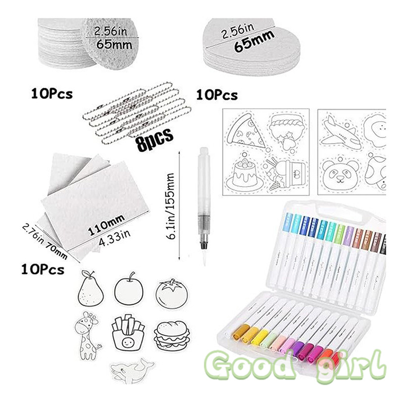 

With Drawing Pens Magics Texture Painting Kit With 10 Foam Paint Paper 12 Markers DIY Bubble Drawing Pens For Painting Art Craft