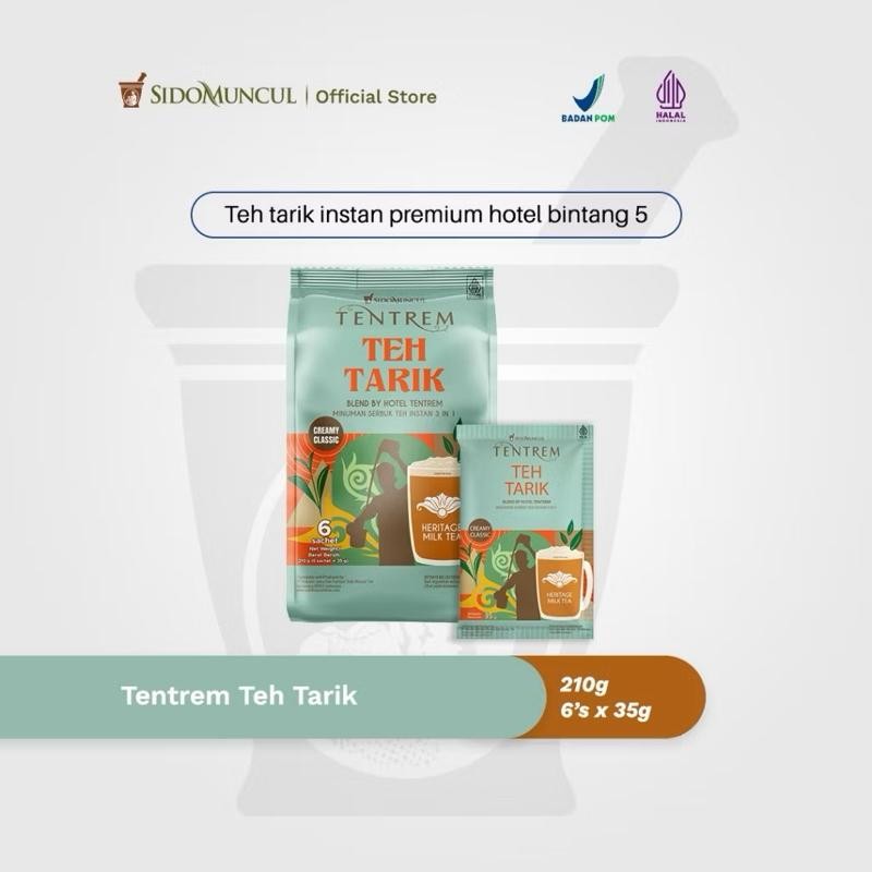 

[PB] Sido Muncul Tentrem Teh Tarik 1 Pouch Isi 6 Sachet - Teh Tarik Premium Otentik Hotel Bintang 5 Sidomuncul Minuman Segar Oleh Oleh Khas Indonesia Rasa Segar Enak