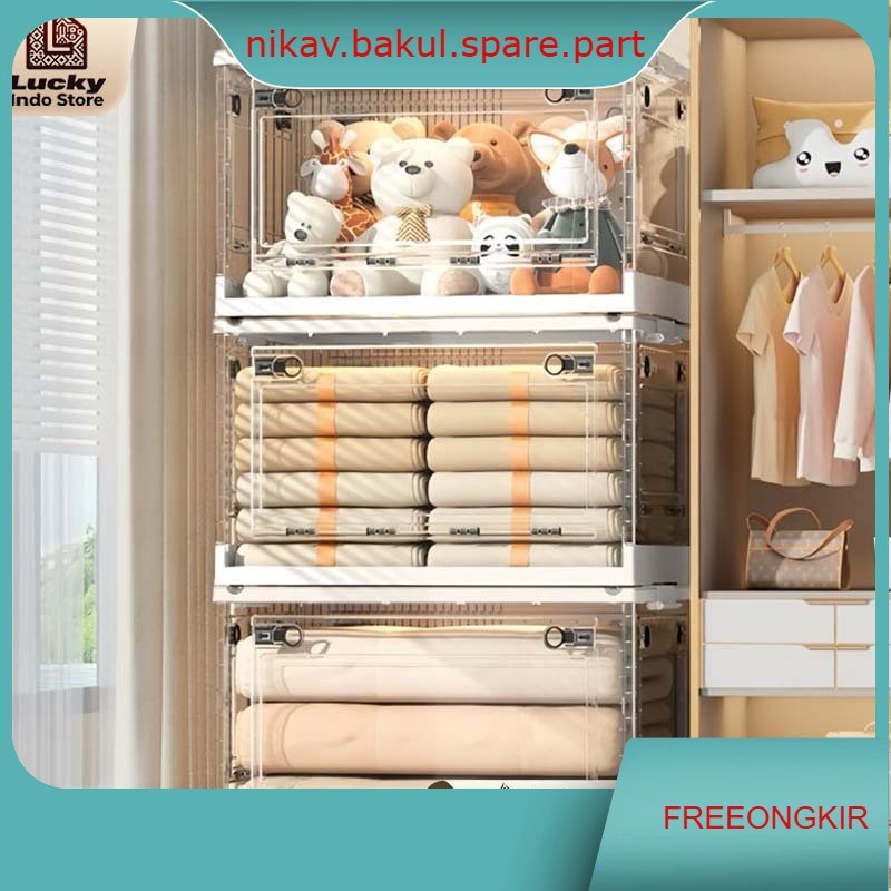 Box Penyimpanan Storage Box Lipat Kotak Plastik Penyimpanan Organizer Box Pakaian Serbaguna Mainan B