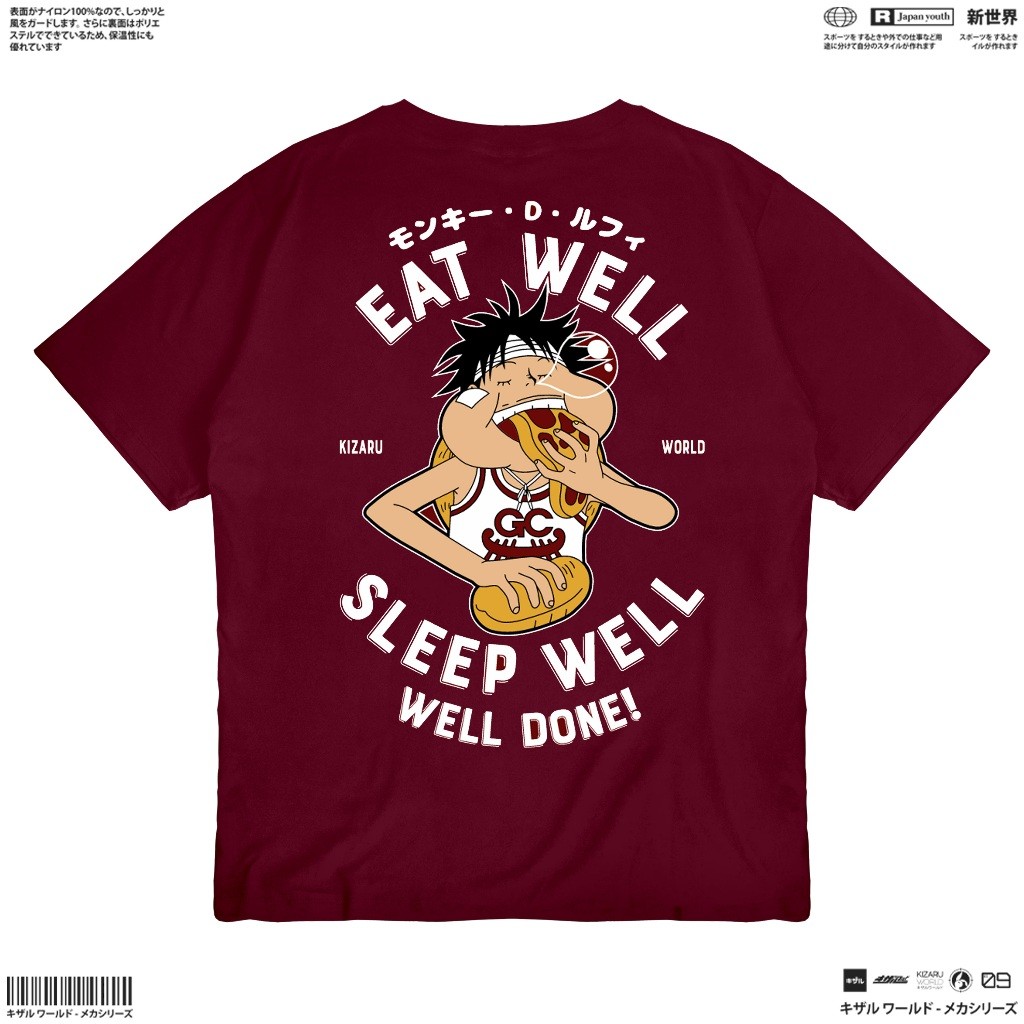 KIZARU Kaos Anime LUFFY EAT WELL