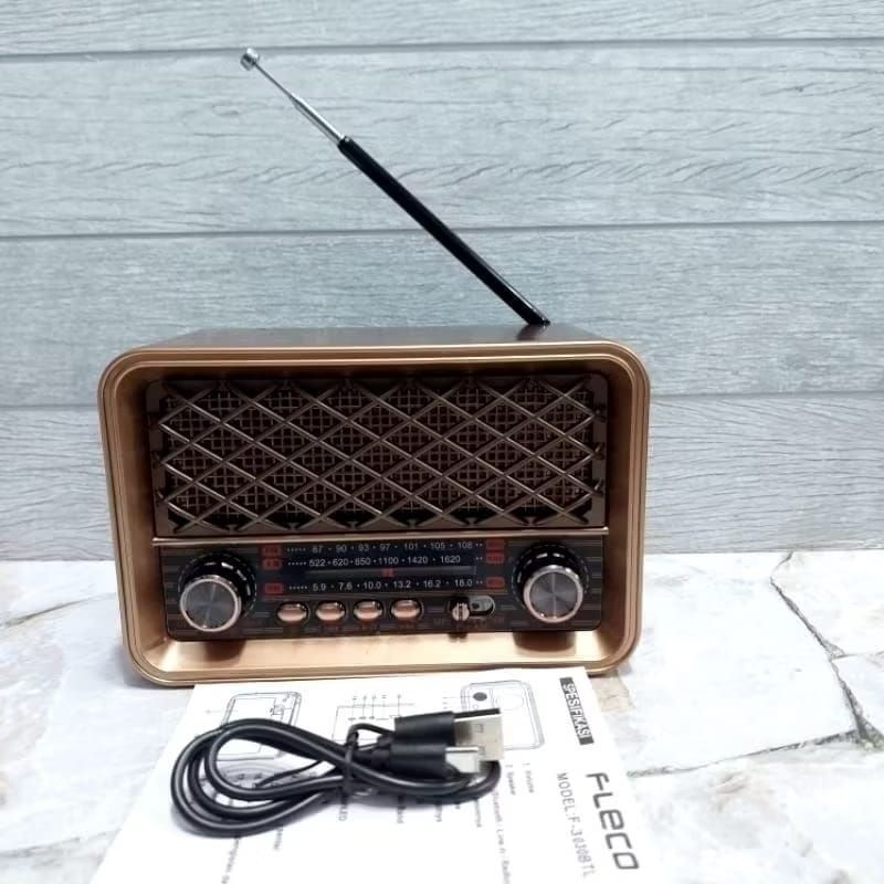 TERLARIS FLECO F-3030BTL ORIGINAL RADIO DIGITAL PORTABLE AM/FM/SW Band / RADIO BATERAI RADIO JADUL R